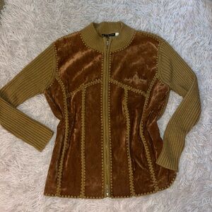 Y2K Babyphat velour knit zip up jacket